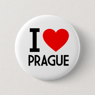Ik hou van Praag Ronde Button 5,7 Cm
