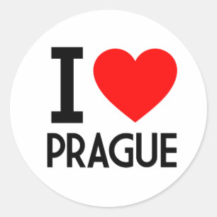 Ik hou van Praag Ronde Sticker