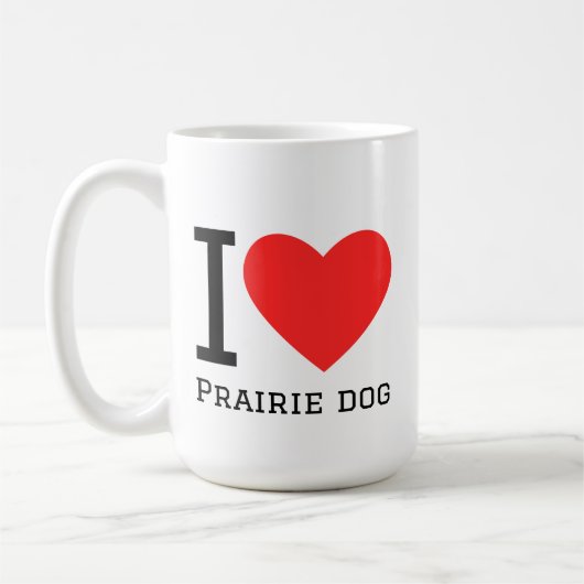Ik hou van prairiehond koffiemok (Links)