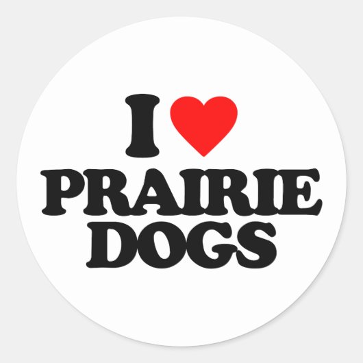 IK HOU VAN PRAIRIEHONDEN RONDE STICKER (Voorkant)