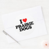 IK HOU VAN PRAIRIEHONDEN RONDE STICKER (Envelop)