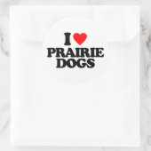 IK HOU VAN PRAIRIEHONDEN RONDE STICKER (Tas)