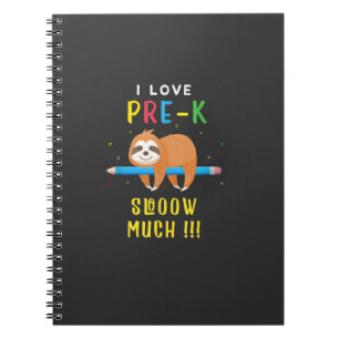 Ik hou van PRE-K Slooow Veel Luiaard Terug naar Sc Notitieboek