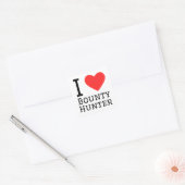 Ik hou van premiejager vierkante sticker (Envelop)