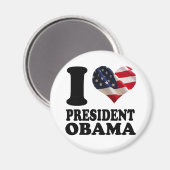 Ik hou van President Obama Magnet (Voorkant / Achterkant)