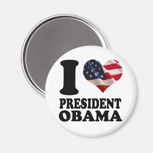 Ik hou van President Obama Magnet (Voorkant / Achterkant)