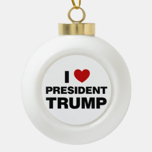 Ik hou van president Trump Hart Keramische Bal Ornament