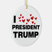 Ik hou van president Trump Harten Keramisch Ornament (Rechts)