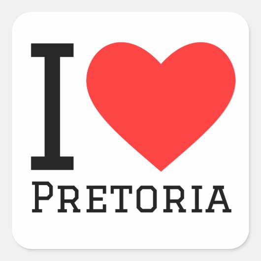 Ik hou van Pretoria Vierkante Sticker (Voorkant)