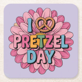 Ik hou van Pretzel Day Onderzetter set