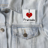 Ik hou van pretzel vierkante button 5,1 cm (In situ)