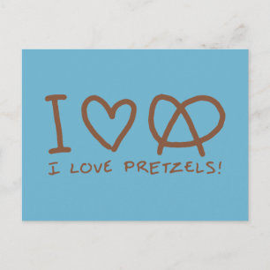 Ik hou van pretzels briefkaart