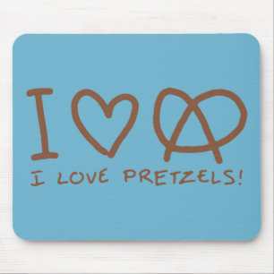Ik hou van pretzels muismat