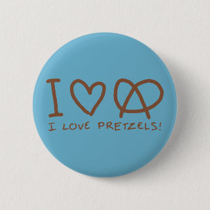 Ik hou van pretzels ronde button 5,7 cm