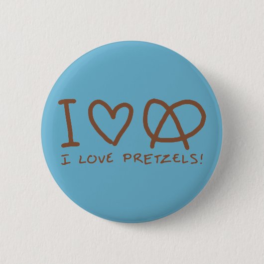 Ik hou van pretzels ronde button 5,7 cm (Voorkant)