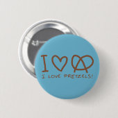 Ik hou van pretzels ronde button 5,7 cm (Voorkant /achterkant)