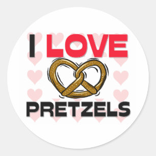Ik hou van pretzels ronde sticker