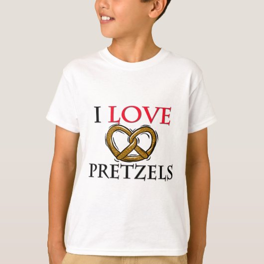 Ik hou van pretzels t-shirt (Voorkant)