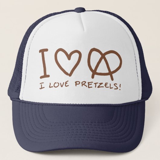 Ik hou van pretzels trucker pet (Voorkant)