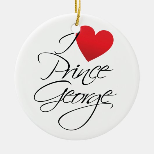 Ik hou van Prince George, Red Heart Keramisch Ornament (Voorkant)