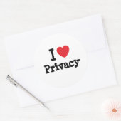 Ik hou van Privacy hart op maat gepersonaliseerd Ronde Sticker (Envelop)