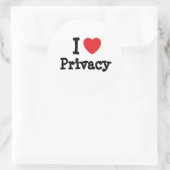 Ik hou van Privacy hart op maat gepersonaliseerd Ronde Sticker (Tas)
