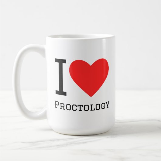 Ik hou van proctologie koffiemok (Links)