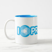 Ik hou van product en koffie tweekleurige koffiemok (Links)