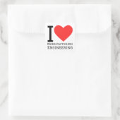 Ik hou van productietechniek vierkante sticker (Tas)