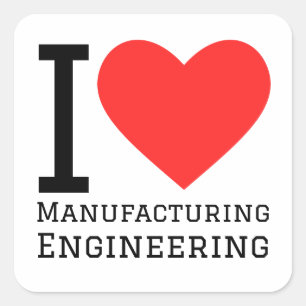 Ik hou van productietechniek vierkante sticker