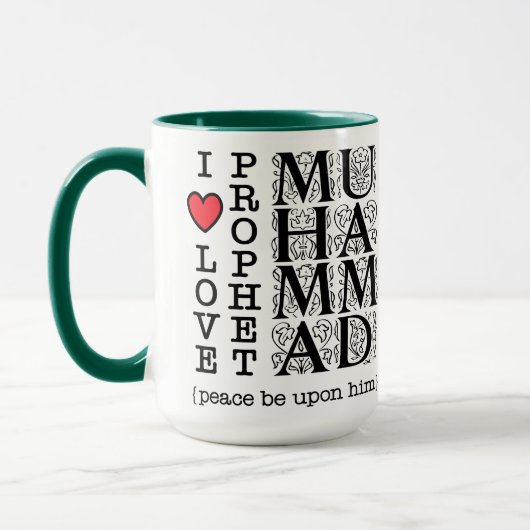 Ik hou van profeet Mohammed ﷺ Islamitisch geschenk Mok (Links)