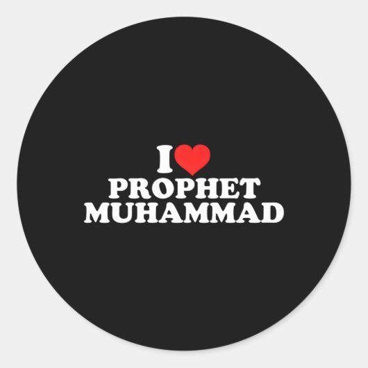 Ik hou van profeet Mohammed Ronde Sticker (Voorkant)