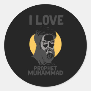 Ik hou van profeet Muhammad Muslim Allah Ronde Sticker