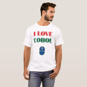 Ik hou van programmeren en ik hou van Cobol T-shirt (Voorkant volledig)