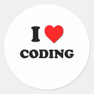 Ik hou van programmeren ronde sticker