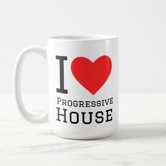 Ik hou van progressief huis koffiemok (Links)