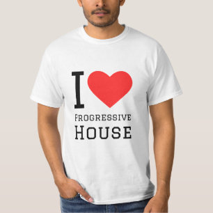 Ik hou van progressief huis t-shirt