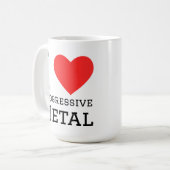 Ik hou van progressief metaal koffiemok (Voorkant links)