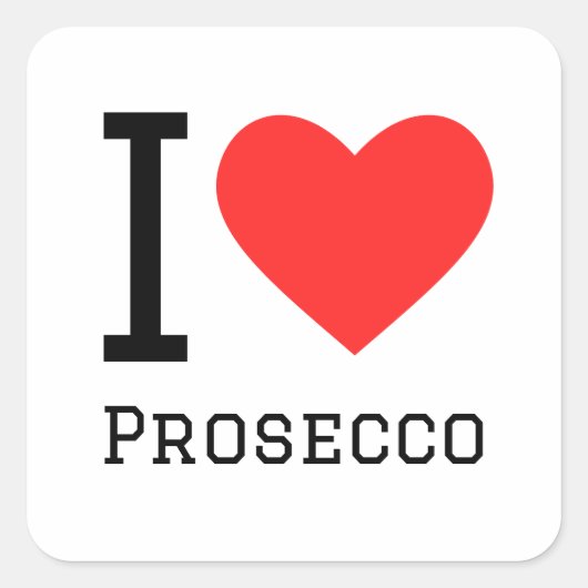 Ik hou van Prosecco Vierkante Sticker (Voorkant)
