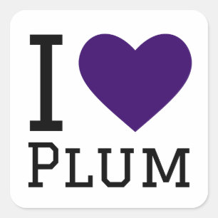 Ik hou van pruim vierkante sticker