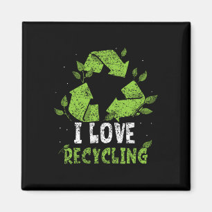 Ik hou van Prullenbak Earth Day Recyclen Environme Magneet