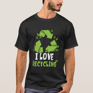 Ik hou van Prullenbak Earth Day Recyclen Environme T-shirt