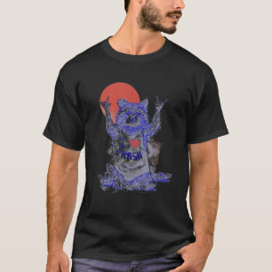 Ik hou van prullenbak Raccoon Japanse Raccoon lief T-shirt