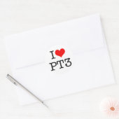 Ik hou van PT3 Ronde Sticker (Envelop)