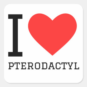 Ik hou van pterodactylus vierkante sticker