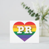 Ik hou van Puerto Rico Rainbow Heart Briefkaart (Staand voorkant)