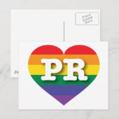 Ik hou van Puerto Rico Rainbow Heart Briefkaart (Voorkant / Achterkant)