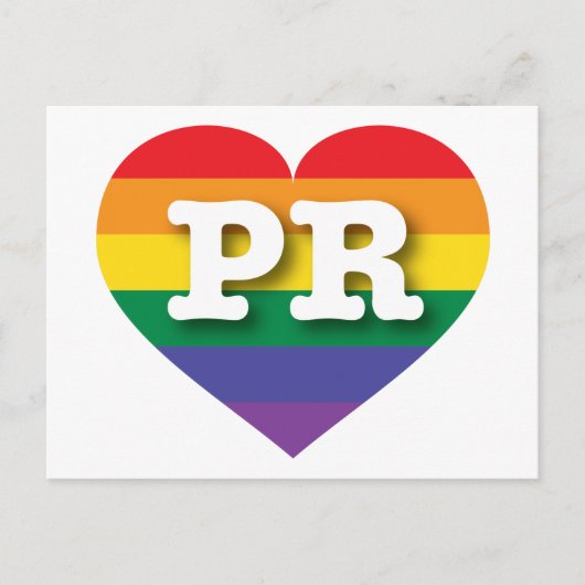 Ik hou van Puerto Rico Rainbow Heart Briefkaart (Voorkant)