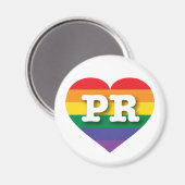 Ik hou van Puerto Rico Rainbow Heart Magneet (Voorkant / Achterkant)