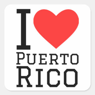 Ik hou van Puerto Rico Vierkante Sticker